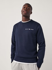 GANT Evening Blue Printed Graphic Crew Neck Sweatshirt - Image 1 of 7