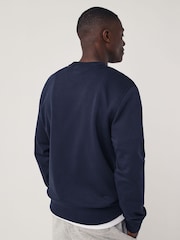 GANT Evening Blue Printed Graphic Crew Neck Sweatshirt - Image 2 of 7