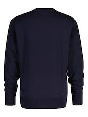 GANT Evening Blue Printed Graphic Crew Neck Sweatshirt - Image 6 of 7