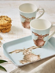 Royal Worceser Wrendale Blue Hare Mug And Tray Set - Image 1 of 6