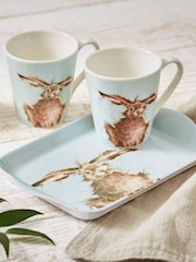 Royal Worceser Wrendale Blue Hare Mug And Tray Set - Image 2 of 6