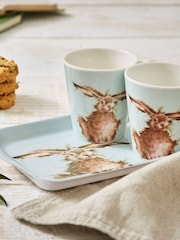 Royal Worceser Wrendale Blue Hare Mug And Tray Set - Image 3 of 6
