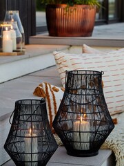 Ivyline Black Garden Portofino Curve Wirework Lantern - Image 1 of 4