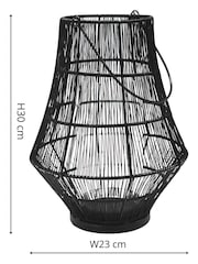 Ivyline Black Garden Portofino Curve Wirework Lantern - Image 4 of 4