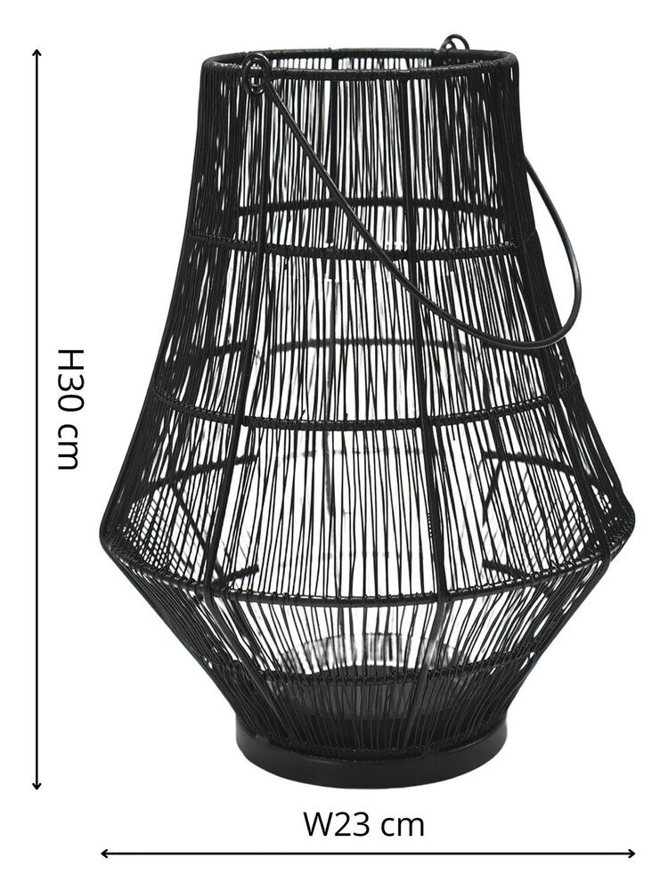 Ivyline Black Garden Portofino Curve Wirework Lantern - Image 4 of 4