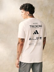 adidas Brown All Gym Graphic T-Shirt - Image 1 of 5