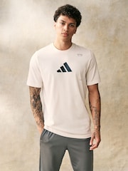 adidas Brown All Gym Graphic T-Shirt - Image 2 of 5