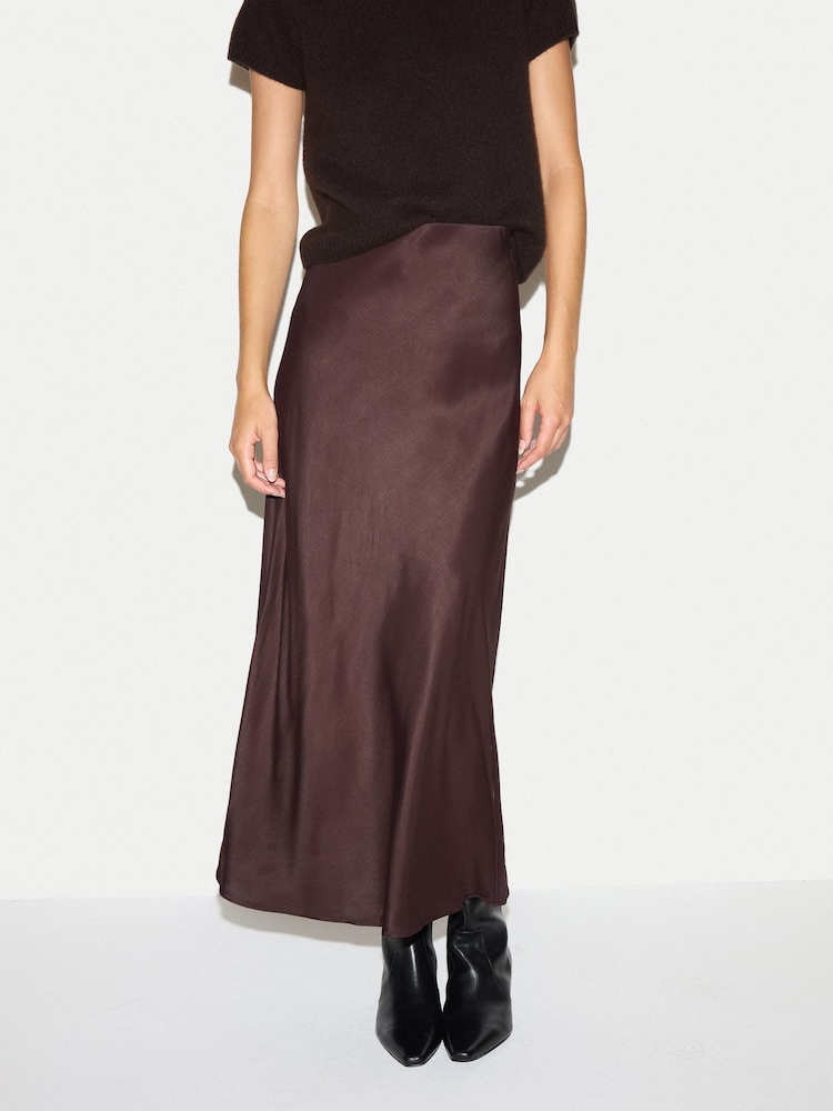 Jigsaw Brown Long Bias Cut Midi Skirt - Image 1 of 6 Jigsaw Brown Long Bias Cut Midi Skirt - Image 1 of 6