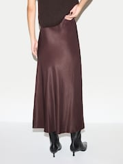 Jigsaw Brown Long Bias Cut Midi Skirt - Image 2 of 6