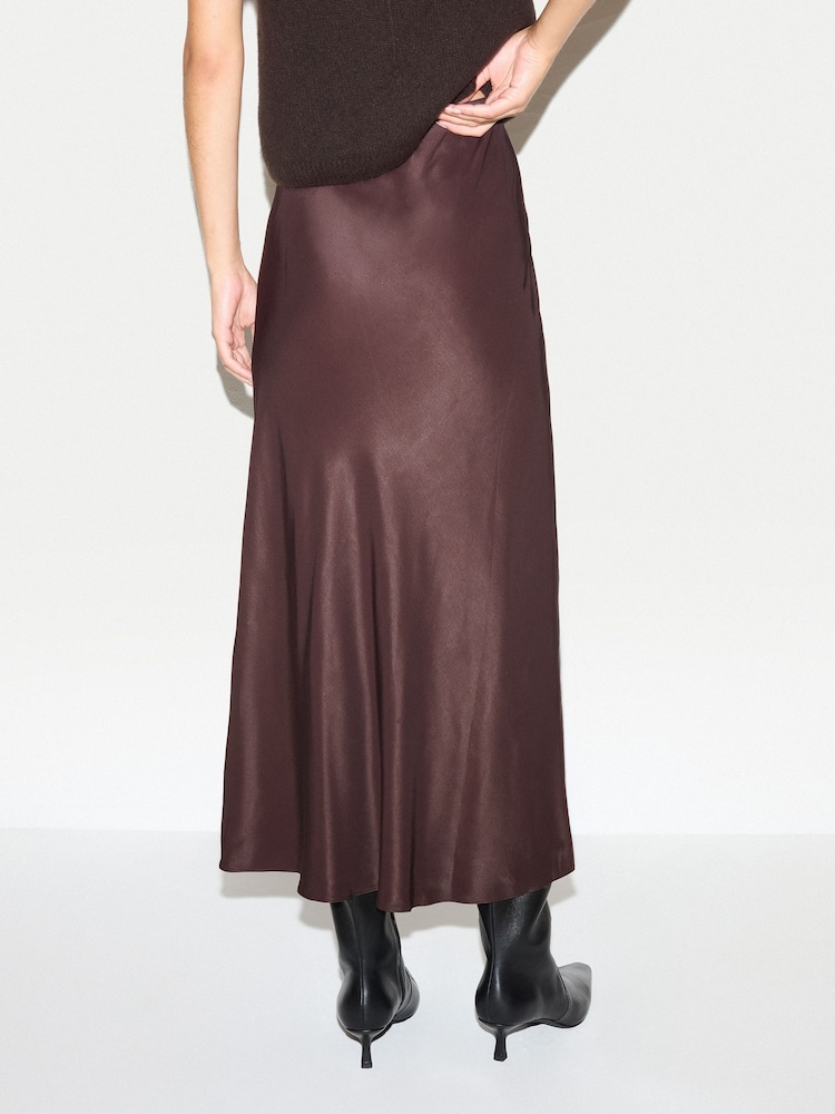 Jigsaw Brown Long Bias Cut Midi Skirt - Image 2 of 6 Jigsaw Brown Long Bias Cut Midi Skirt - Image 2 of 6