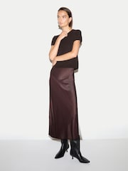 Jigsaw Brown Long Bias Cut Midi Skirt - Image 3 of 6