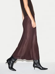 Jigsaw Brown Long Bias Cut Midi Skirt - Image 5 of 6