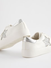 White/Silver Forever Comfort® Patent Chunky Star Lace-Up Trainers - Image 4 of 5