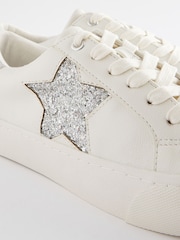 White/Silver Forever Comfort® Patent Chunky Star Lace-Up Trainers - Image 5 of 5