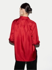 أحمر - Jigsaw Silk Twill Relaxed Shirt - صورة 2 من 5