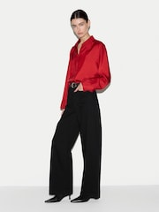 أحمر - Jigsaw Silk Twill Relaxed Shirt - صورة 5 من 5