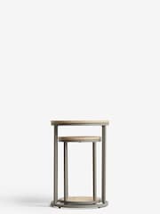 Light Bronx Oak Effect Round Set of 2 Nest of Tables - Image 5 of 6
