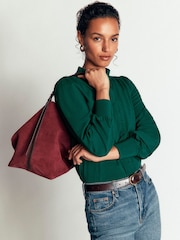 Boden Green Isla Funnel Neck Button Blouse - Image 1 of 4
