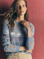 أزرق - كنزة Edie Fairisle من Boden - صورة 1 من 6