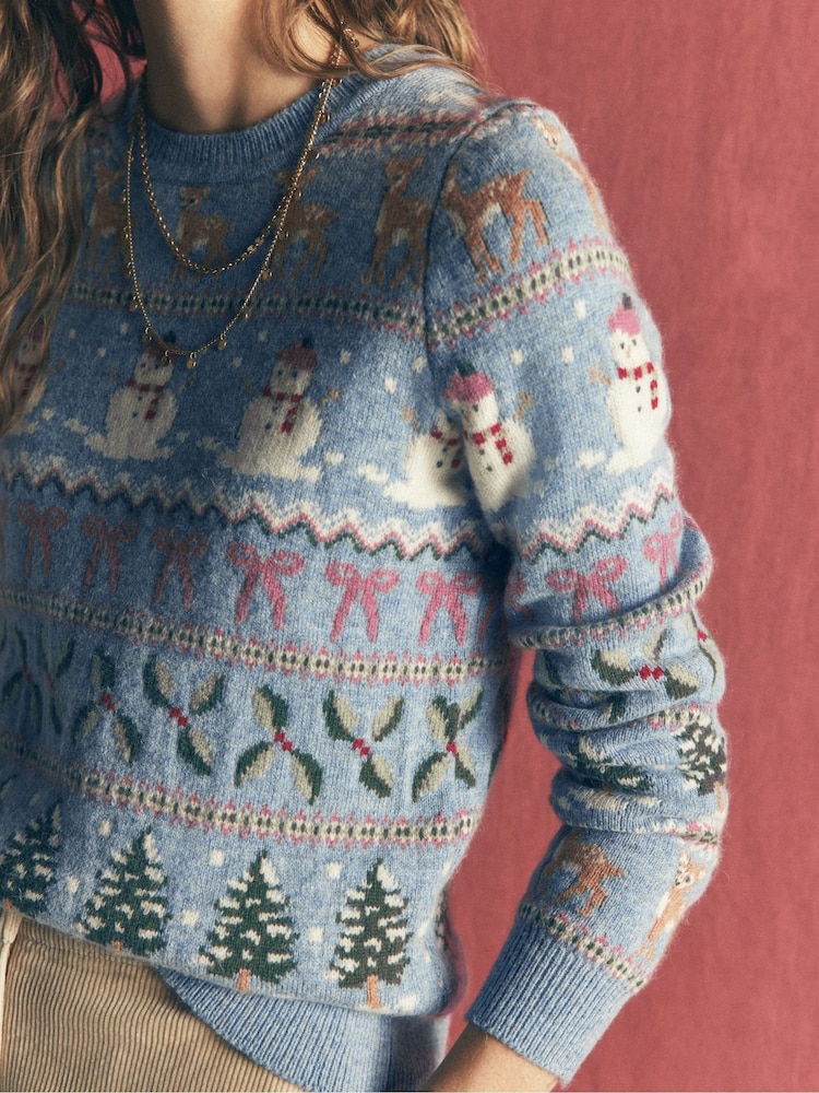 أزرق - كنزة Edie Fairisle من Boden - صورة 2 من 6 أزرق - كنزة Edie Fairisle من Boden - صورة 2 من 6