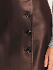 Boden Brown Evelyn Leather Wrap Skirt - Image 2 of 5