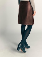 Boden Brown Evelyn Leather Wrap Skirt - Image 3 of 5