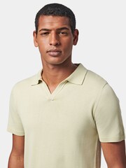 Peckham Rye Green 100% Cotton Knitted Polo Shirt - Image 3 of 7