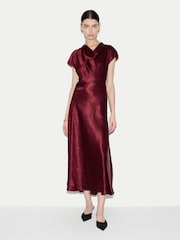 Jigsaw Red Textured Cowl Neck Dress - Image 1 of 5