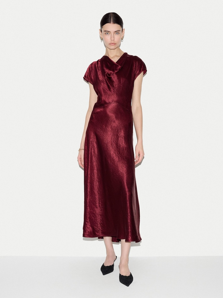 Jigsaw Red Textured Cowl Neck Dress - Image 1 of 5 Jigsaw Red Textured Cowl Neck Dress - Image 1 of 5
