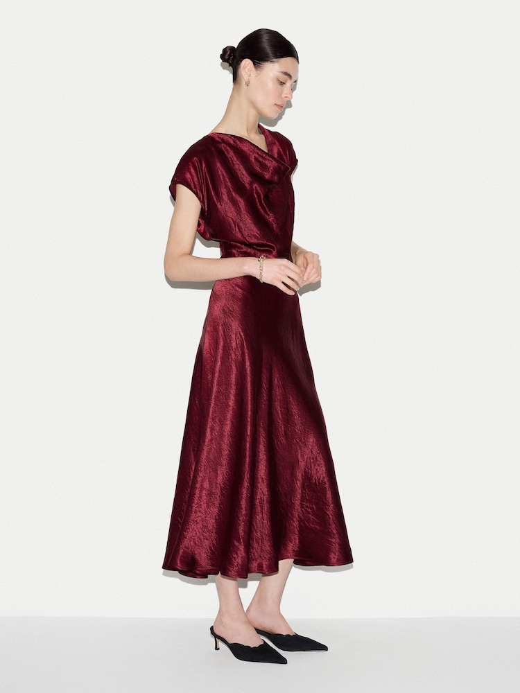 Jigsaw Red Textured Cowl Neck Dress - Image 5 of 5 Jigsaw Red Textured Cowl Neck Dress - Image 5 of 5