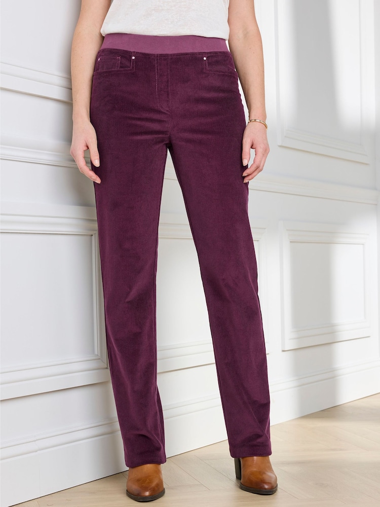 Cotton Traders Mulberry Purple Stretch Cord Straight Leg Jeans 29 - Image 1 of 4 Cotton Traders Mulberry Purple Stretch Cord Straight Leg Jeans 29 - Image 1 of 4