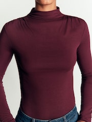 Күлгін - Boden Ruched Neck Long Sleeve T-Shirt - 5суретінің 2 суреті