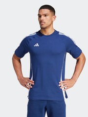 adidas Blue 100% Cotton Tiro 24 Sweat T-Shirt - Image 1 of 6