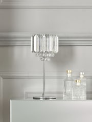 Laura Ashley Chrome Vienna Crystal Table Lamp - Image 2 of 8