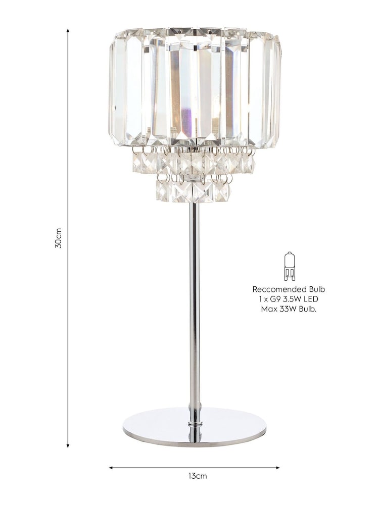 Laura Ashley Chrome Vienna Crystal Table Lamp - Image 8 of 8