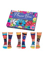 United Odd Socks Black Floral Flower Box Socks - Image 1 of 4