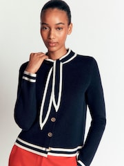 Boden Blue Tie Milano Cardigan - Image 3 of 5