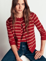 Boden Red Elsie Cashmere Crew Neck Cardigan - Image 1 of 8
