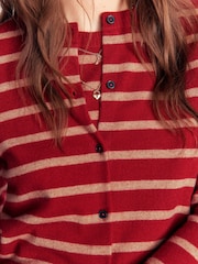 Boden Red Elsie Cashmere Crew Neck Cardigan - Image 2 of 8