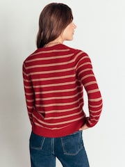 Boden Red Elsie Cashmere Crew Neck Cardigan - Image 3 of 8