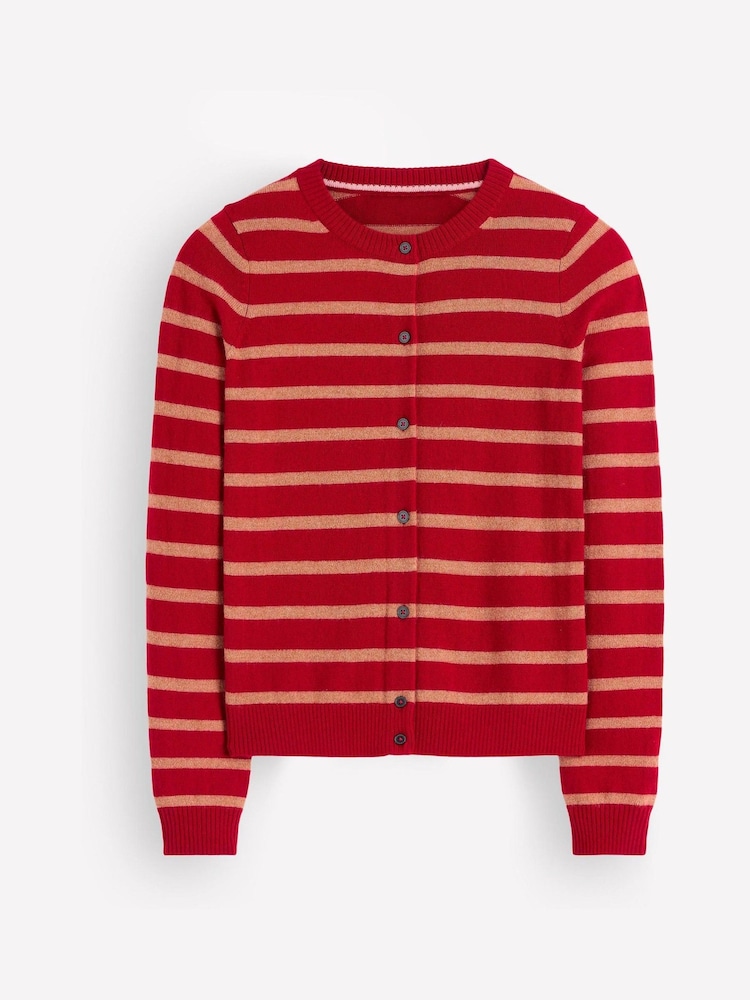 Boden Red Elsie Cashmere Crew Neck Cardigan - Image 8 of 8 Boden Red Elsie Cashmere Crew Neck Cardigan - Image 8 of 8