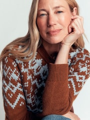 Boden Brown Mae Fairisle Cardigan - Image 5 of 7