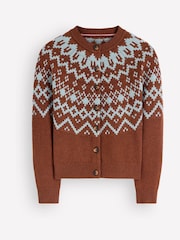 Boden Brown Mae Fairisle Cardigan - Image 6 of 7