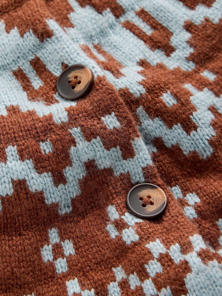 Boden Brown Mae Fairisle Cardigan - Image 7 of 7 Boden Brown Mae Fairisle Cardigan - Image 7 of 7