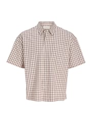 JACK & JONES Natural Boxy Check Back Graphic Shirt - Image 7 of 9