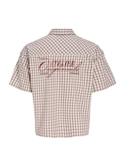 JACK & JONES Natural Boxy Check Back Graphic Shirt - Image 8 of 9