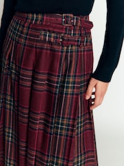 Rojo - Falda midi escocesa plisada de Boden - Imagen 2 de 6