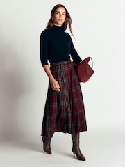 Rojo - Falda midi escocesa plisada de Boden - Imagen 4 de 6