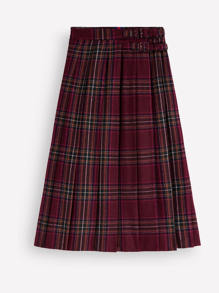 Rojo - Falda midi escocesa plisada de Boden - Imagen 6 de 6