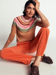 Boden Brown Edie Fairisle Jumper - Image 1 of 7